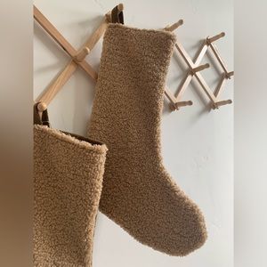Hand sewn Sherpa boucle and wool Christmas stockings